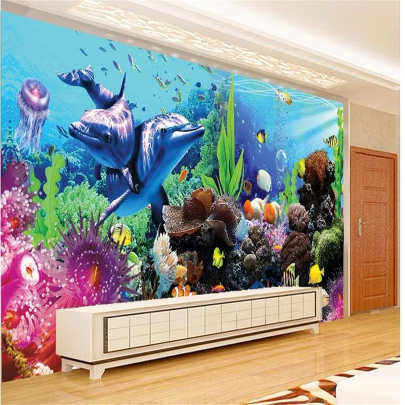 Aquarium Fish Live Wallpaper - beibehang custom tereo tropical fish aquarium