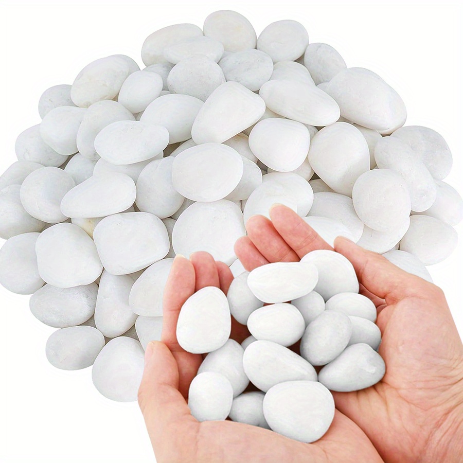 Aquarium Fish Only - 200/400g White High Polished Natural Pebbles