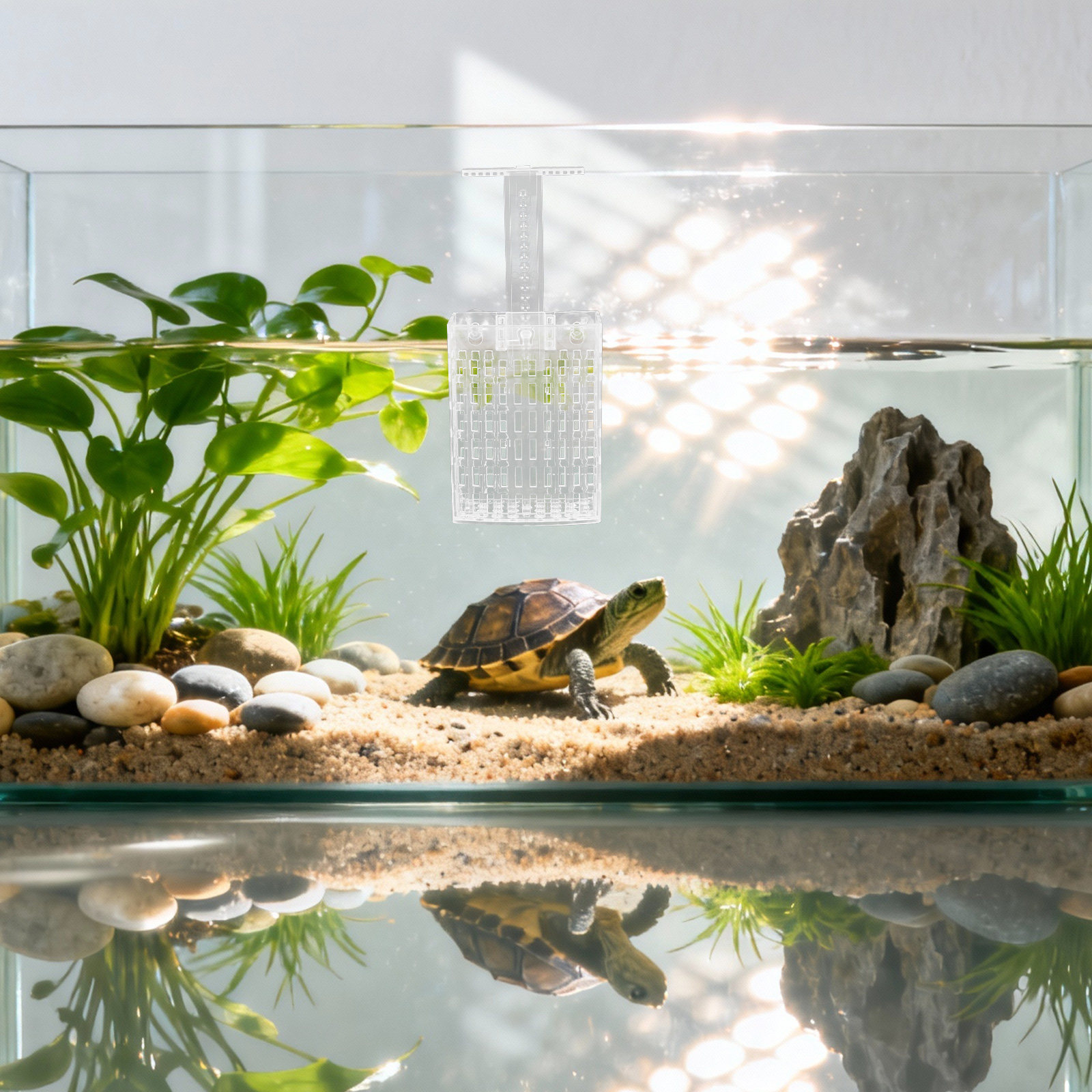 Aquarium Fish Pot - 2Set Aquarium Plant Holder Adjustable Top