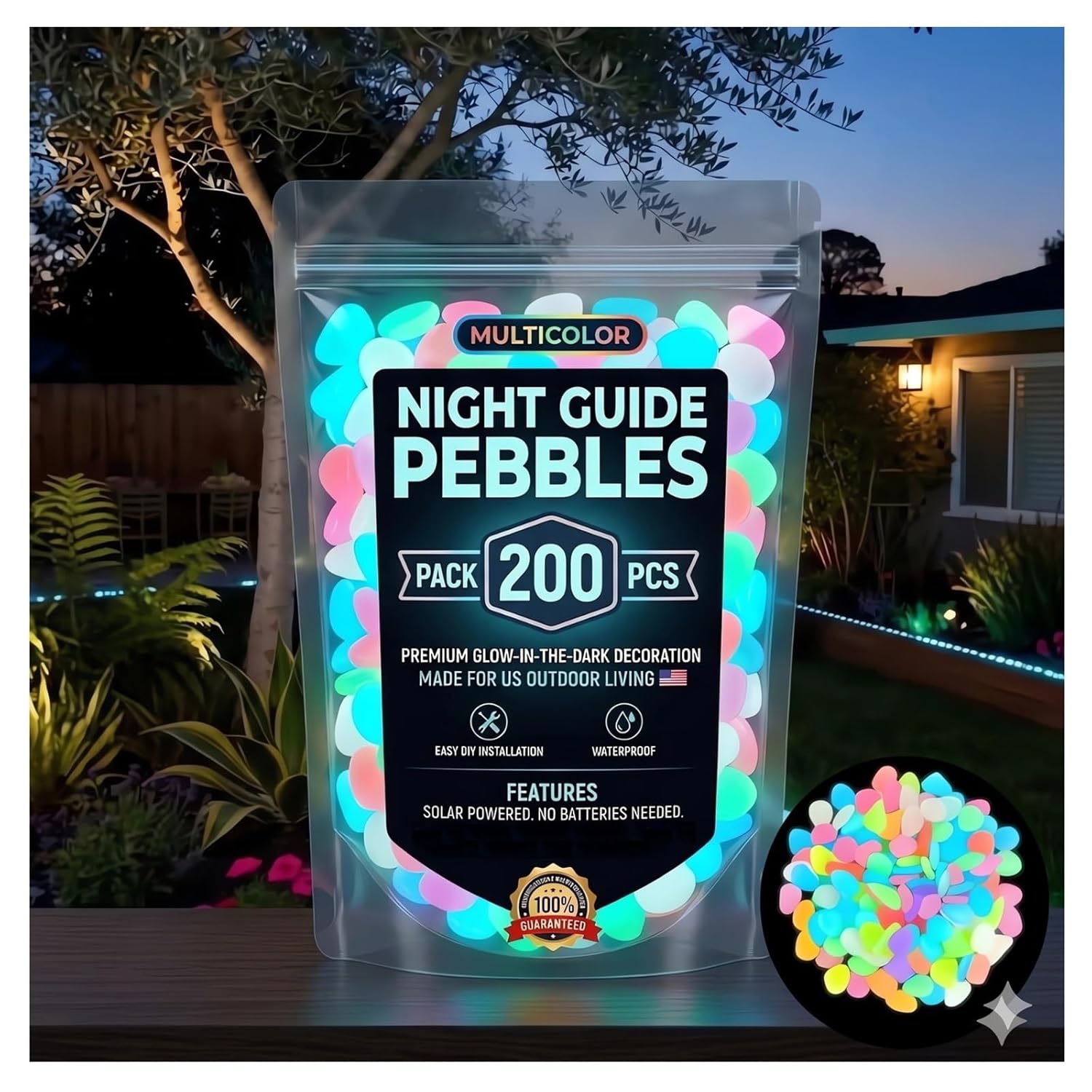 2026 Colored Night Glow Pebble - Aquarium Fish Rainbow review and price